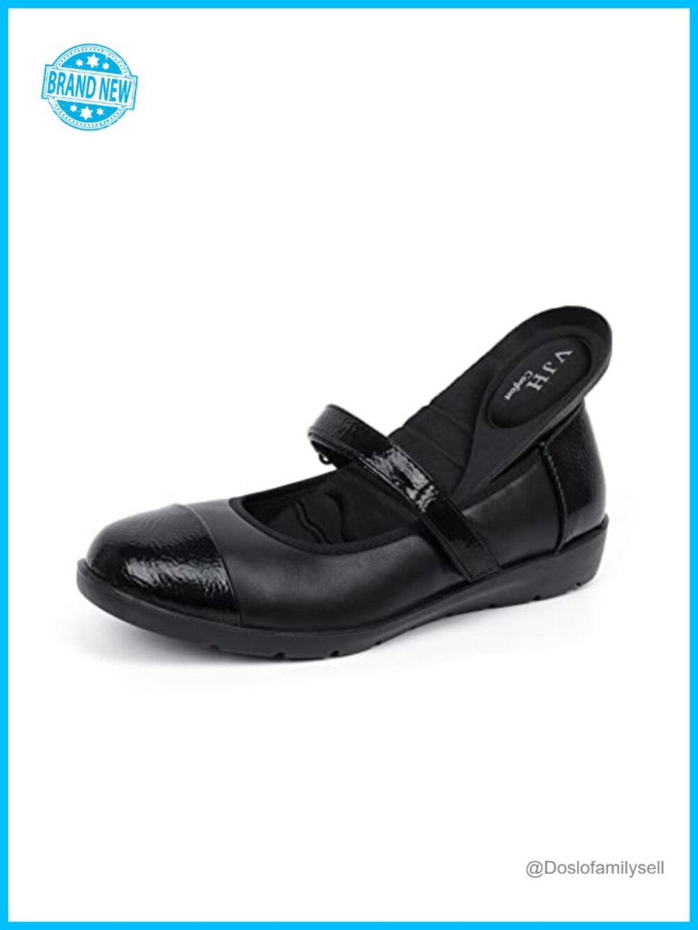 Mary Jane Flats Round Toe Faux Leather Arch Support Walking Shoes Women